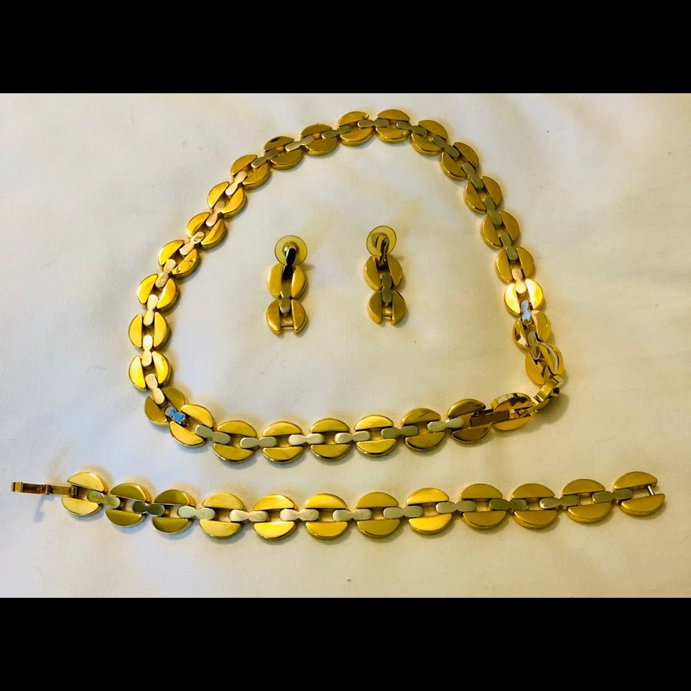 Reversible costume necklace, bracelet, earrings